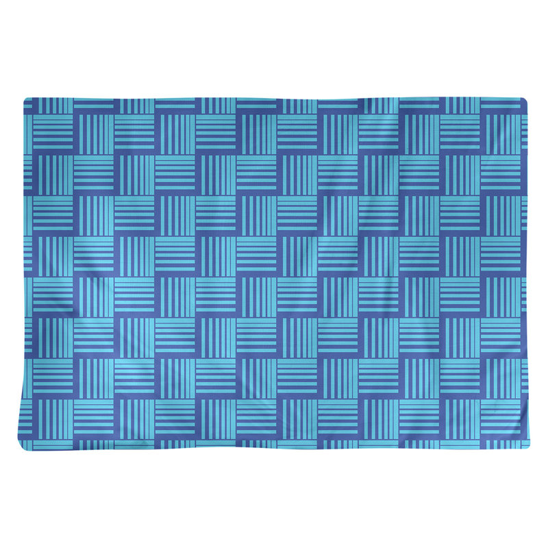 Napperon en coton à rayures de 18 po classique Baskettressées, Bleu / bleu sarcelle, Coton