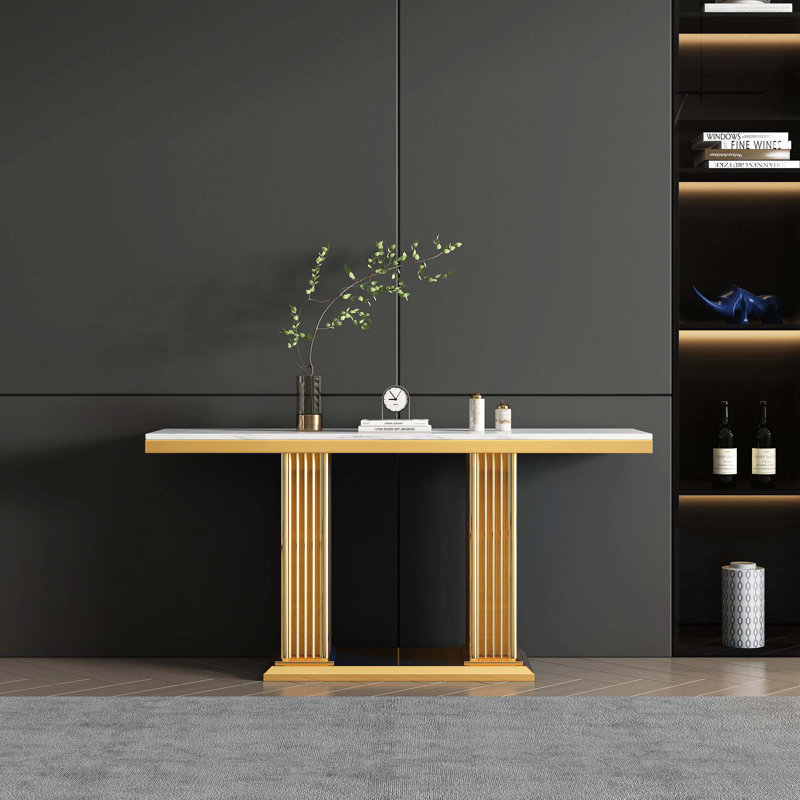Console 59,06 ", Blanc, Or