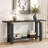 62.9" Modern Minimalist Console Table, Solid Wood Entryway Sofa Table With Metal Accents, Built-In Shelf, For Living Room, Hallway-114223131