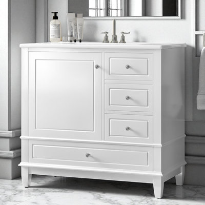 36" Single Bathroom Vanity Set With Ceramic Top