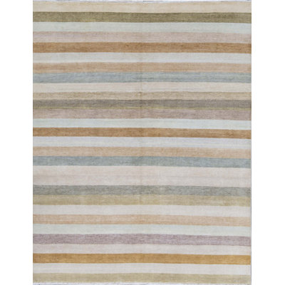 Hand-Knotted High-Quality Brown and Green Area Rug