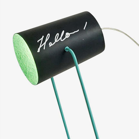 Metal Table Lamp, Black and turquoise
