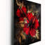 Horloge murale rouge - Hibiscus doré sur fond noir II-99640482