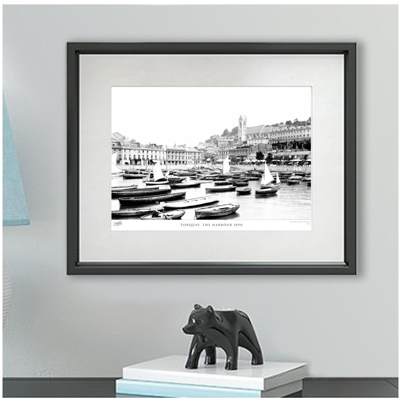 Torquay, The Harbour 1890 by Francis Frith - Single Picture Frame Print, 60cm H x 80cm W x 2.3cm D
