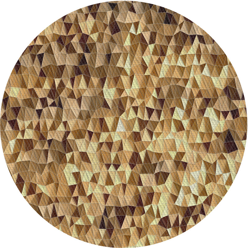 Tapis brun Power Loom, Rond 4 pi