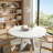 White Round Dining Table For 4-6 People: Wooden Base, Suitable For Kitchen And Living Areas.-1275041527
