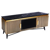 Gregario Brass 59in TV Console with Marble Top