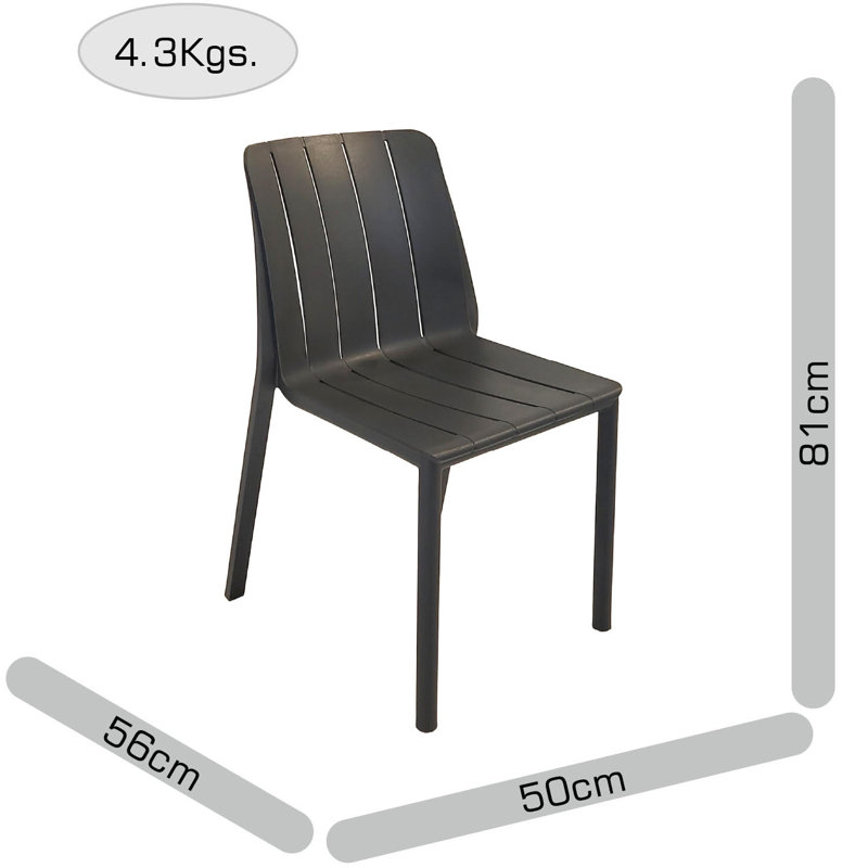 Round 2 - Person 61cm Long Dining Set, Dark Grey