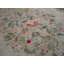Ivory Room Size Antique European Floral Medallion American Hooked Rug