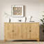 Armoire média 59 "avec esthétique rétro, étagères ouvertes, charme de création de chambre à coucher, rangement décoratif