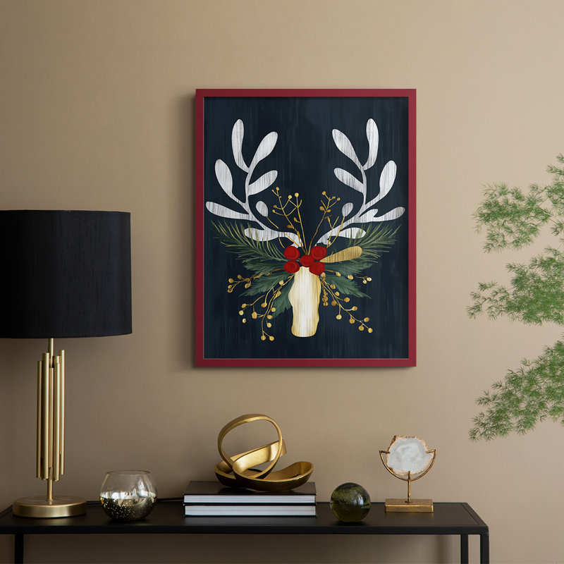 Reproduction encadrée - bois massif, H 11 po x l 9 po, Rouge