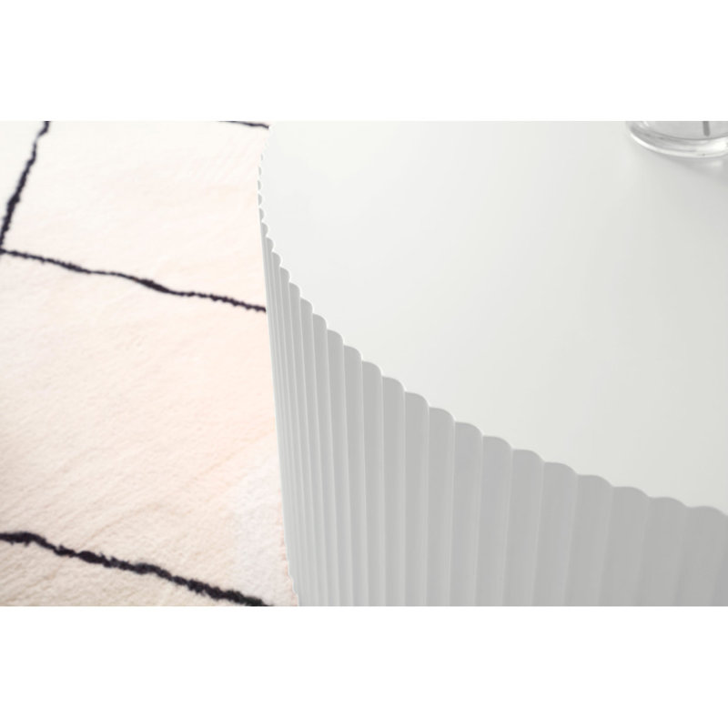 Ensemble de 2 tables gigognes blanches en MDF Handcraft relief pour salon / bureau / espace de loisirs