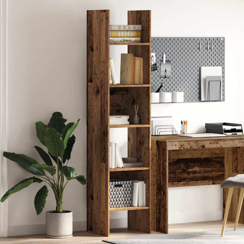 Book Cabinet Chipboard Standing Shelf Rack, (6 Shelves) 180cm H x 40cm W x 35cm D, Brown