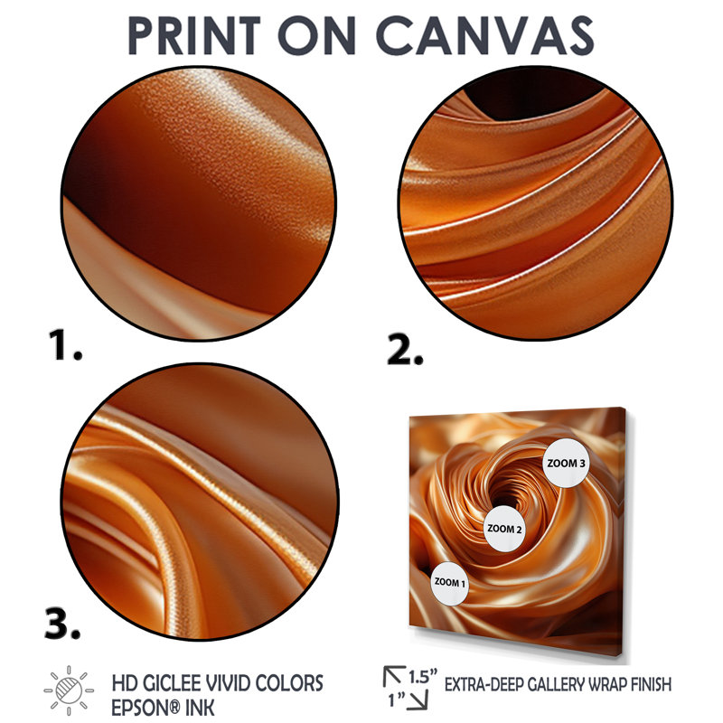 Orange Abstract Spiral Cyclone Tranquility - Abstract Spirals Wall Art, 44" H x 44" W, Wrapped Canvas