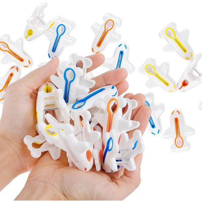 24 pinces à linge colorées en plastique, pinces à linge antidérapantes pour vêtements, serviettes, couvertures, sacs de nourriture, photos, artisanat et utilisation extérieure