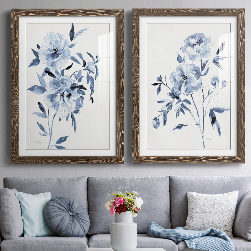 Inky Chickory Botanical I-Premium, reproduction d'art encadrée - prête à être accrochée, H 31,5 po x l 88 po x P 1,5 po