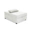 Chaise de lit moderne à 1 place en tissu doux et coulissant sans accoudoirs blanc