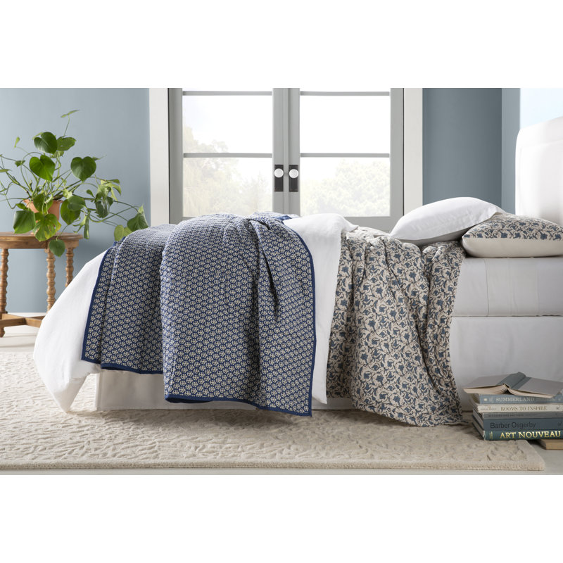 Benedictine Sateen Toile Duvet Cover, Red, Full/Queen Duvet Cover + 2 Standard Shams