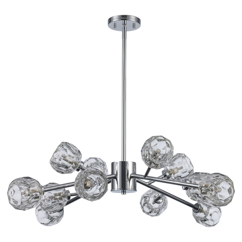 Quaseem Glass LED Flush Mount, Polished Chrome
