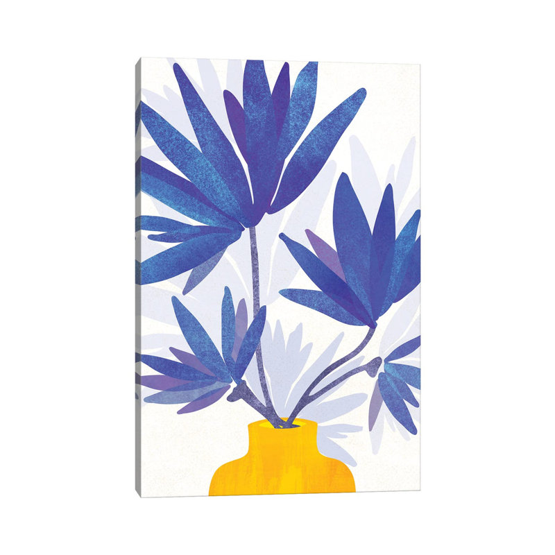 Indigo Blooms - Wrapped Canvas Gallery-Wrapped Canvas Giclée, 20.32 cm H x 30.48 cm W