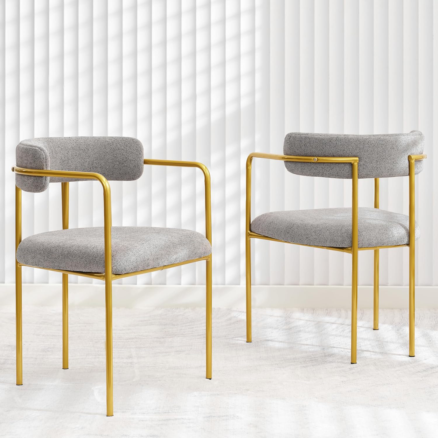 Brayden Studio Green Dining Chairs Set Of 2, Modern Boucle Dining