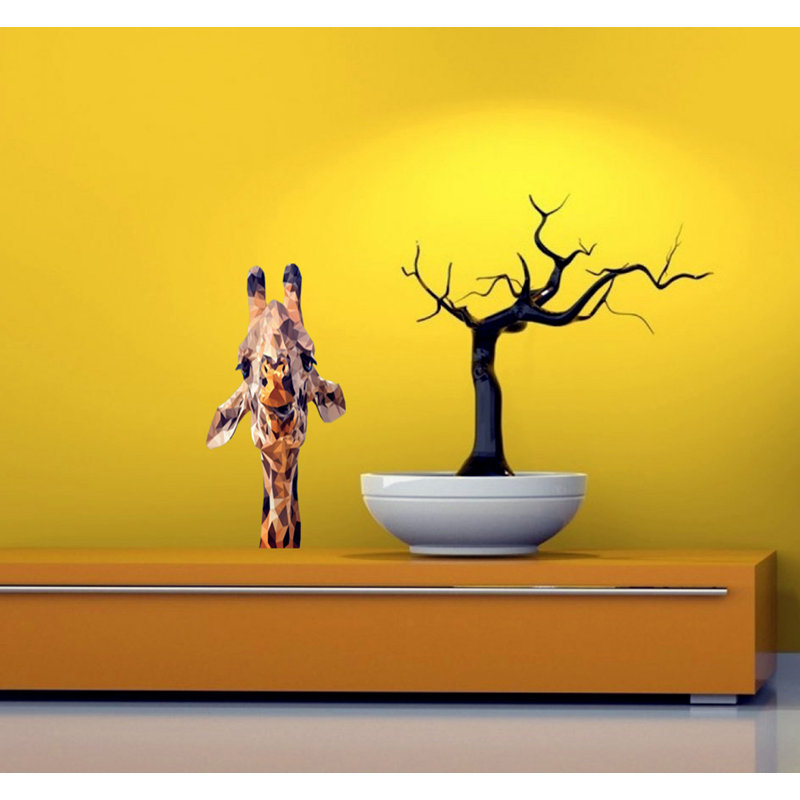 Adhésif décoratif à girafe polygonale, H 28 po x l 22 po