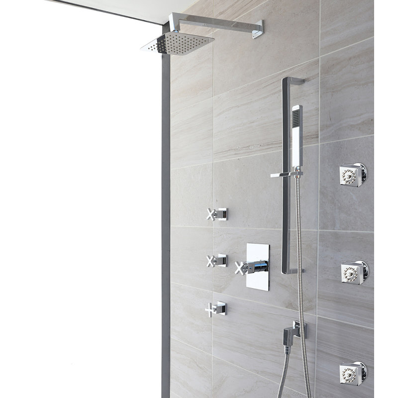 Waterblade Wall Mount Shower Arm, Polished Chrome