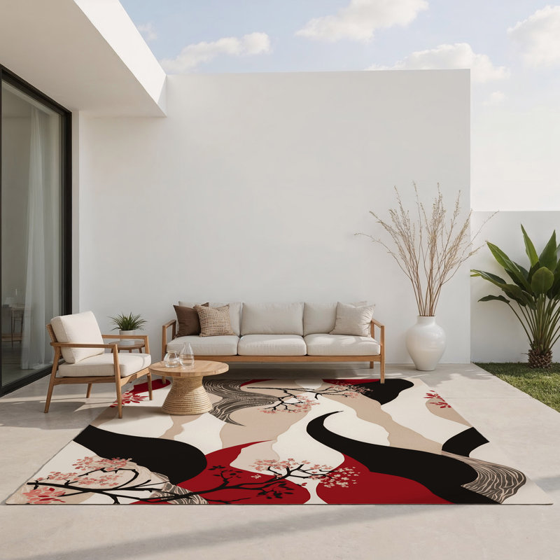 Tapis intérieur et extérieur Petal Whispers, Rectangle 4pi x 6 pi