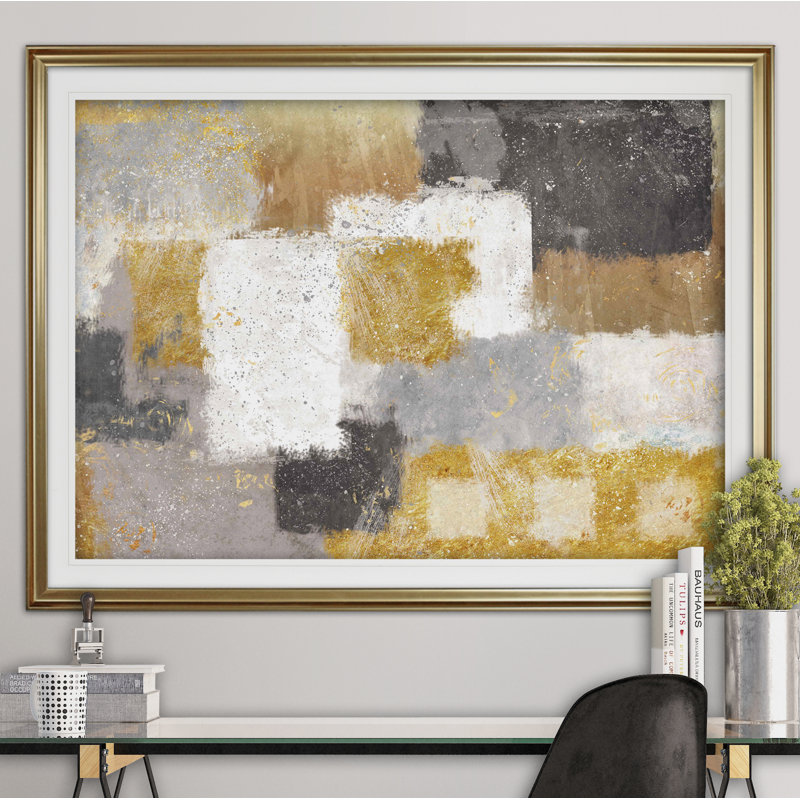 « neutrelle », impression, Or, H 28 po x l 38 po x P 1,5 po