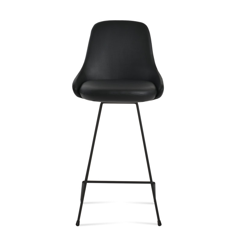 Tabouret de bar et de comptoir Gazel Cattelan, Noir, Noir, Tabouret de comptoir (siège d'une hauteur de 27,5