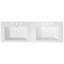 Meuble-lavabo en résine 60 po pour salle de bain, avec lavabos doubles encastrés rectangulaires, trous de robinet de 8 po, comptoir de meuble-lavabo seulement, blanc éclatant