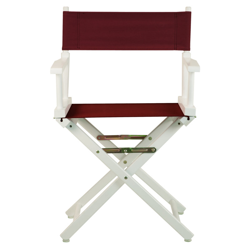 Chaise de réalisateur pliante 18 po, Bourgogne, Blanc