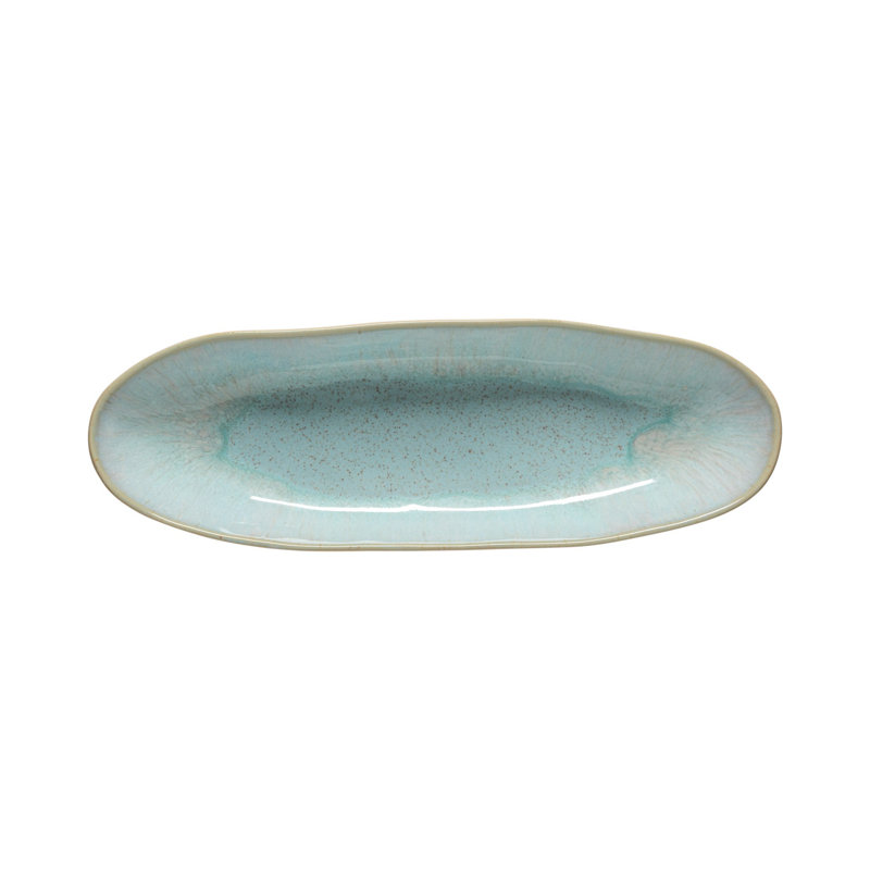 Eivissa Stoneware Platter, 2" H x 13" L x 4.25" W, Sea Blue