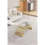 Table basse rectangulaire moderne en acier inoxydable de 47 po, table basse en verre trempé Water Ripple, table centrale, pour le bureau personnel du salon, assemblage facile, or