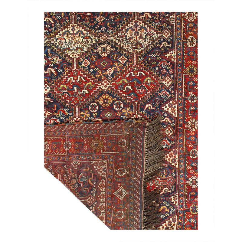 Navy Blue Persian Antique Qashgaei 4'11"X6'8"