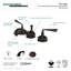 Kingston Brass Silver Sage Two-Handle 3-Hole Deck Mount Widespread Bathroom Faucet with Brass Pop-Up Drain-11174578