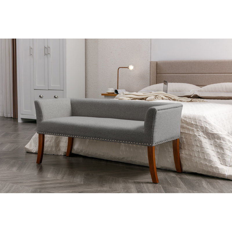 Amaiya Upholstered Bench, Grey