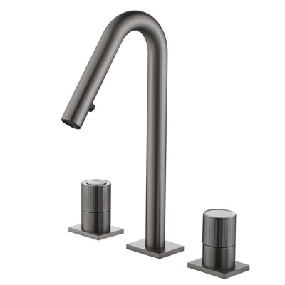 Robinet de salle de bain moderne à 2 poignées avec douchette rétractable Modern