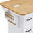 56 Inch Kitchen Island With Rubber Wood Veneer Drop Leaf, Power Outlet, 4 Door Shelves, Embossed Vertical Stripe Rolling Kitchen Cart On 4 Wheels With 6 Deep Drawers For Kitchen,Dining Room-2133252801