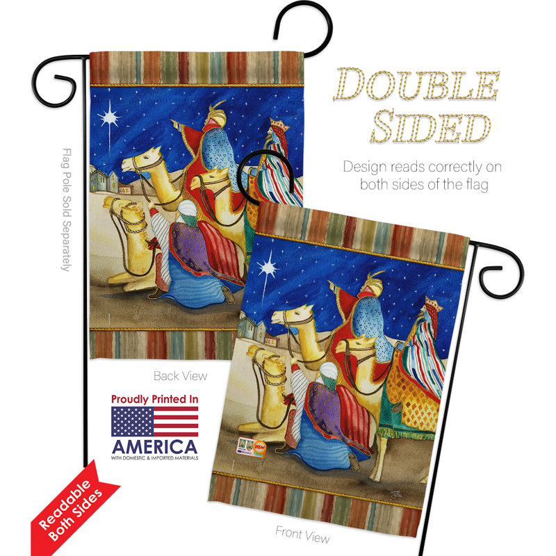 Trois Kings-polyester à 2 faces 19 x 13 po Ensemble de drapeaux