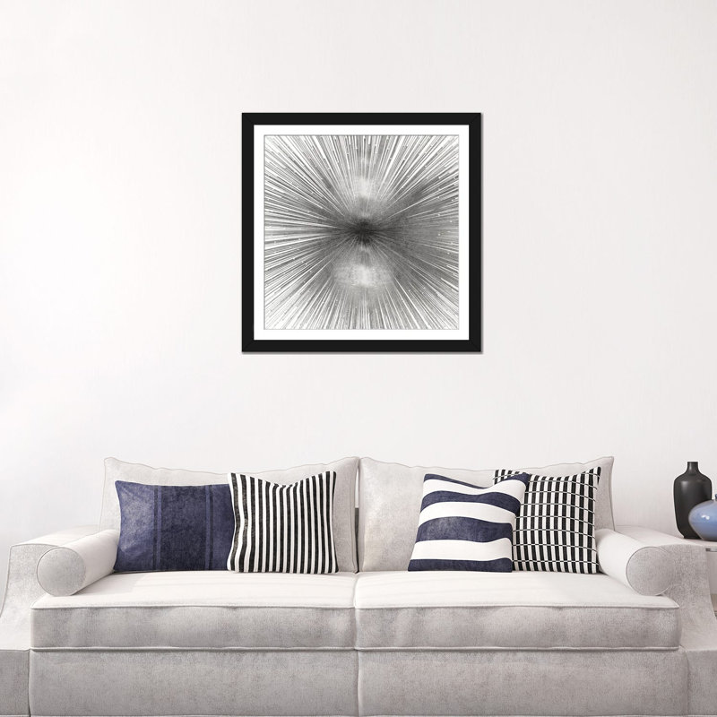 Radiant Silver, impression sur toile tendue, H 24 po x l 24 po x P 1 po, Papier avec cadre noir, Blanc