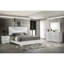 Table de chevet 2 tiroirs en bois blanc Blanca