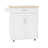 Kitchen Island With Adjustable Shelves, Drawer, Towel Rack & Stable Construction White Lockable , Double Doors, Solid Rubber Wood Top