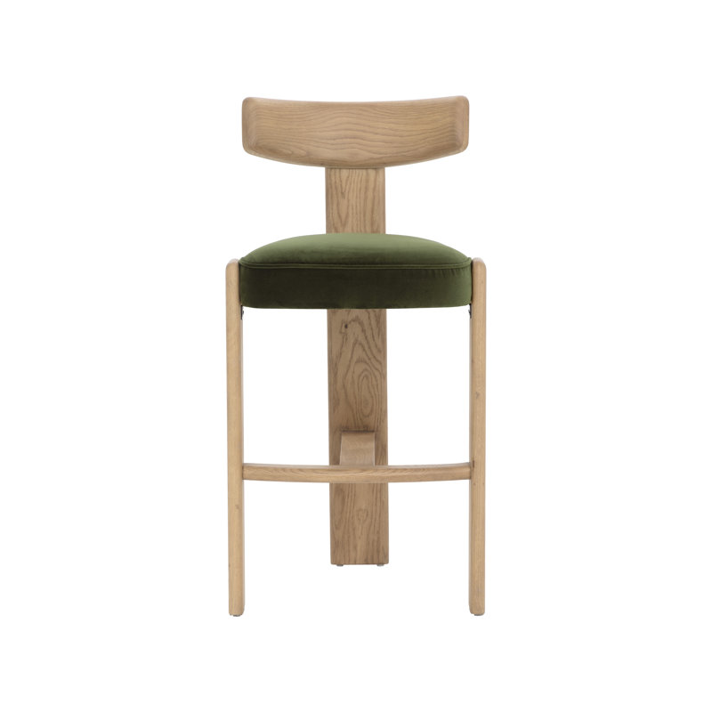Tabouret de bar Horton - Chêne rustique - Vert forêt