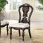 Chaise d'appoint de style traditionnel 2 pièces Corbels ornés finition brun foncé