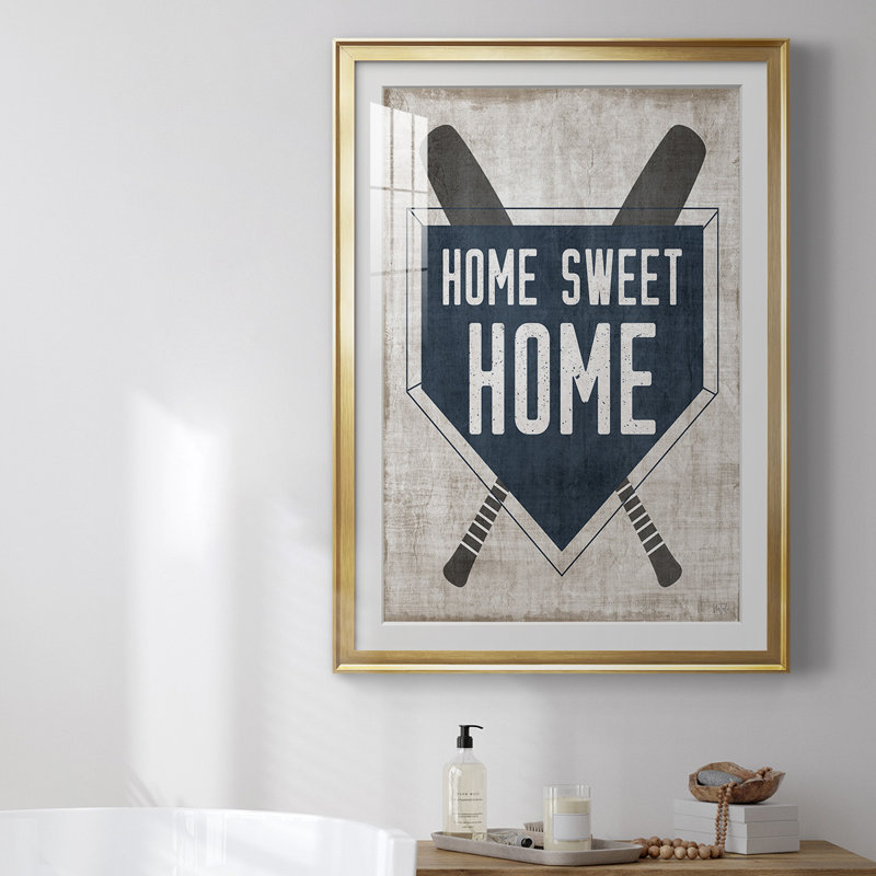Impression encadrée de qualité supérieure Home Sweet Home Base - prête à être suspendue, Or, H 42,5 po x l 30,5 po