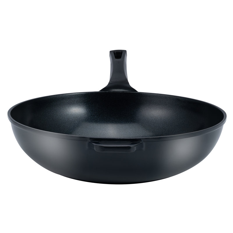 Wok Green Earth par Ozeri, avec revêtement antiadhésif en céramique lisse (100% PTFE et sans PFOA), Noir volcanique