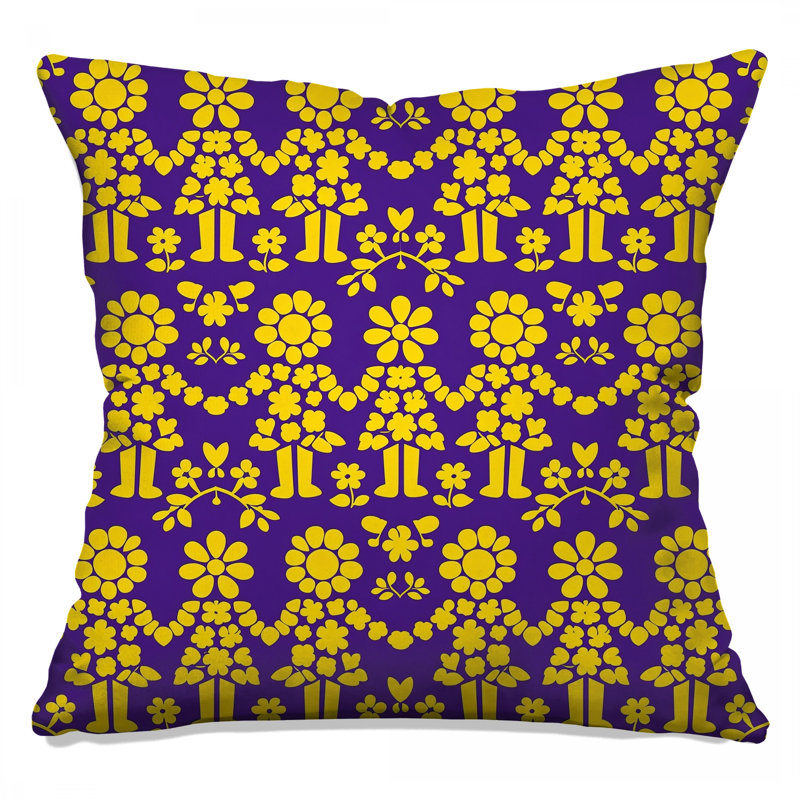 Coussins décoratifs à motif de fleur jaune, 20 x 20 pouces