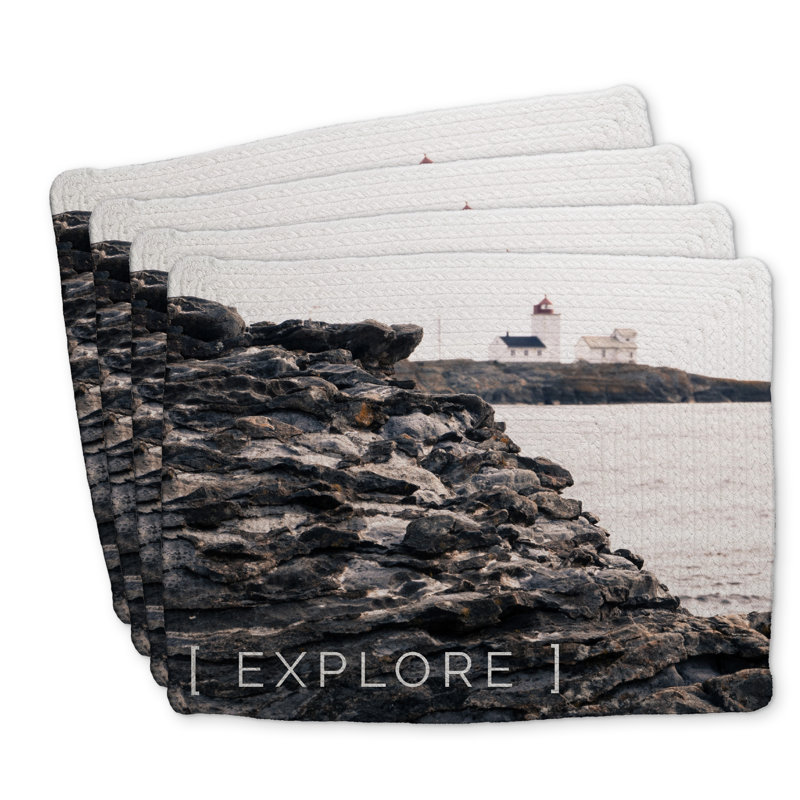 Ensemble de 4 napperons en polyester tressé - Explore Home Decor