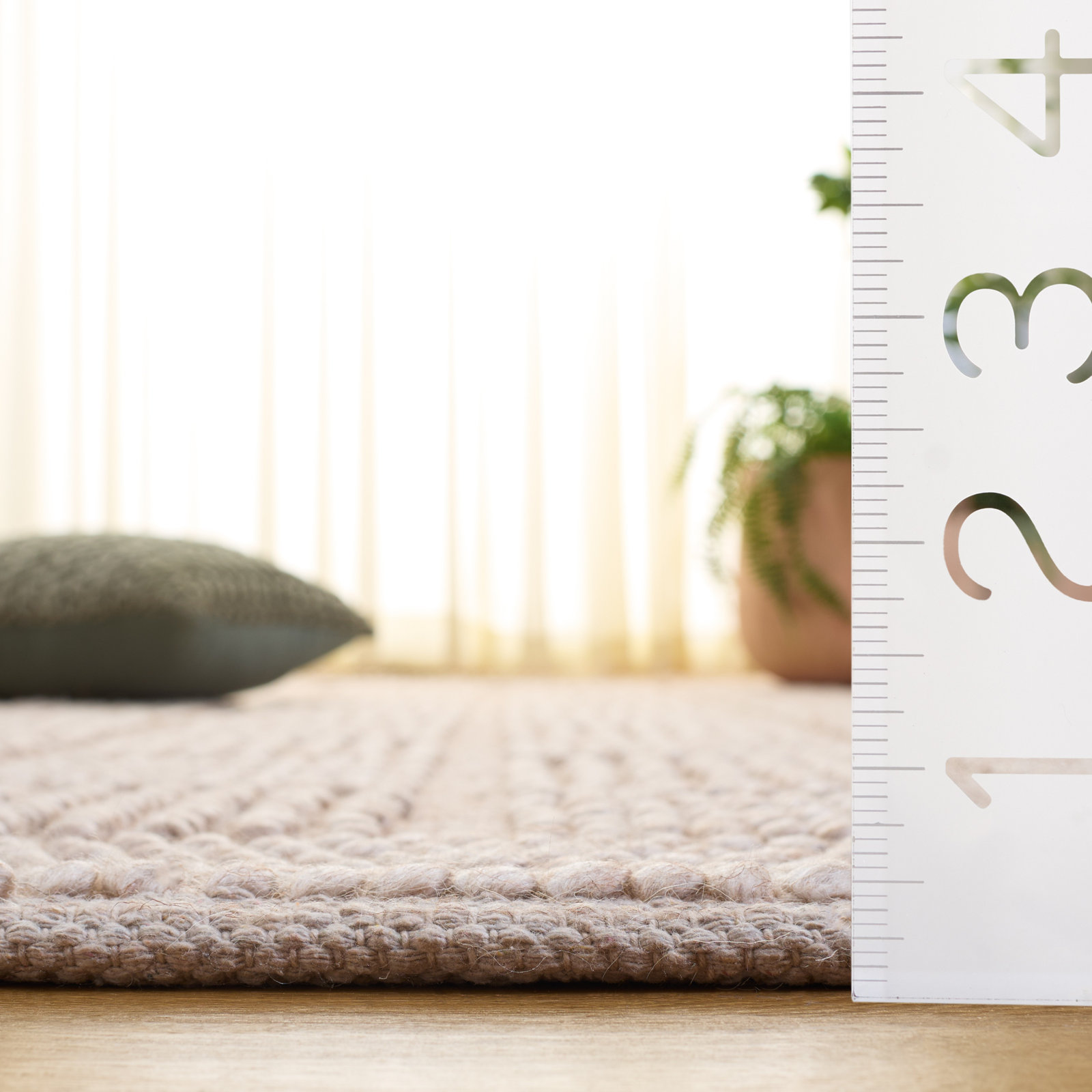 Hand-Woven Wool Rug, Rectangle 4' x 6'